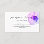 Lila rosa Aquarellblüte Visitenkarte (Rückseite)