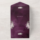 Lila Rosa Aquarellblütenhochzeit All In One Einladung (Außenbereich)