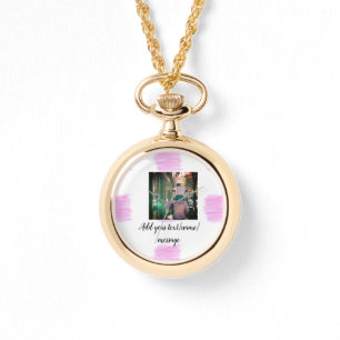 Lila rosa Aquarellfarbe Vater Sohn Vater hinzufüge Armbanduhr