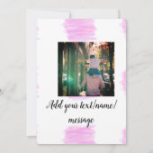 Lila rosa Aquarellfarbe Vater Sohn Vater hinzufüge Einladung (Rückseite)