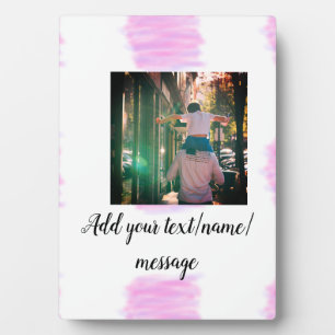 Lila rosa Aquarellfarbe Vater Sohn Vater hinzufüge Fotoplatte