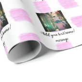 Lila rosa Aquarellfarbe Vater Sohn Vater hinzufüge Geschenkpapier (Rolleneckpunkt)