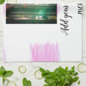 Lila rosa Aquarellfarbe Vater Sohn Vater hinzufüge Geschirrtuch (Gefaltet)