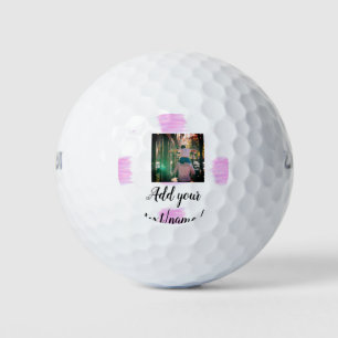 Lila rosa Aquarellfarbe Vater Sohn Vater hinzufüge Golfball