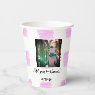Lila rosa Aquarellfarbe Vater Sohn Vater hinzufüge Pappbecher