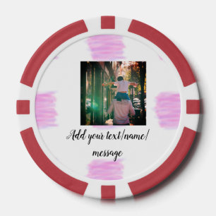 Lila rosa Aquarellfarbe Vater Sohn Vater hinzufüge Pokerchips