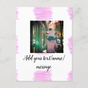 Lila rosa Aquarellfarbe Vater Sohn Vater hinzufüge Postkarte