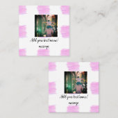 Lila rosa Aquarellfarbe Vater Sohn Vater hinzufüge Quadratische Visitenkarte (Vorne/Hinten)