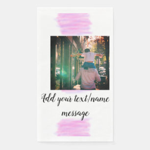 Lila rosa Aquarellfarbe Vater Sohn Vater hinzufüge Serviette