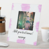 Lila rosa Aquarellfarbe Vater Sohn Vater hinzufüge Sockelschild (In Situ)