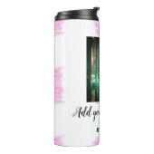 Lila rosa Aquarellfarbe Vater Sohn Vater hinzufüge Thermosbecher (Nach links gedreht)