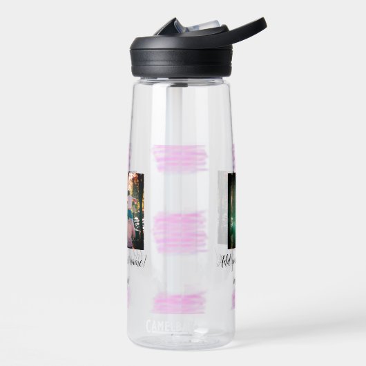 Lila rosa Aquarellfarbe Vater Sohn Vater hinzufüge Trinkflasche (Links)