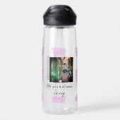 Lila rosa Aquarellfarbe Vater Sohn Vater hinzufüge Trinkflasche (Rückseite)