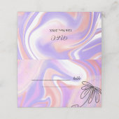 Lila Rosa Aquarellfarben, handbemalt Hochzeit Platzkarte (Außenseite Aufgefaltet)