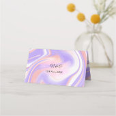 Lila Rosa Aquarellfarben, handbemalt Hochzeit Platzkarte (Rückseite)