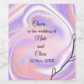 Lila Rosa Aquarellfarben, handbemalt Hochzeit Weinetikett (Einzelnes Label)