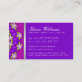 Lila rosa Aura Blumengrube Visitenkarten Visitenkarte (Rückseite)