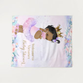 Lila rosa Baby mit Maske Babydusche Wandteppich (Vorderseite (Horizontal))