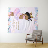 Lila rosa Baby mit Maske Babydusche Wandteppich (Beispiel (Horizontal))