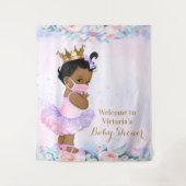 Lila rosa Baby mit Maske Babydusche Wandteppich (Vorderseite)