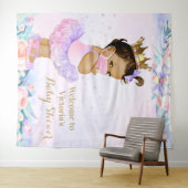 Lila rosa Baby mit Maske Babydusche XL Hintergrund Wandteppich (Beispiel (Horizontal))