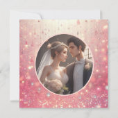 Lila Rosa Beerenkarte Imitate Glitzer Einladung (Rückseite)