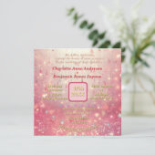 Lila Rosa Beerenkarte Imitate Glitzer Einladung (Stehend Vorderseite)