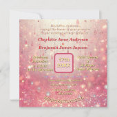 Lila Rosa Beerenkarte Imitate Glitzer Einladung (Vorderseite)