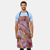 Lila rosa bemalte Vulkansteine zeichnend Schürze (Getragen)