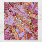 Lila rosa bemalte Vulkansteine zeichnend Weinetikett (Einzelnes Label)