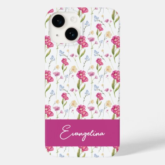 Lila Rosa Benutzername Wasserfarbe Wildblume Case-Mate iPhone Hülle (Rückseite)