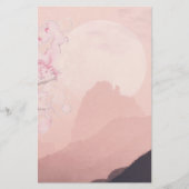 Lila Rosa Berge und Sonnenhorizont Briefpapier (Vorderseite)
