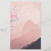 Lila Rosa Berge und Sonnenhorizont Briefpapier (Rückseite)