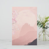 Lila Rosa Berge und Sonnenhorizont Briefpapier (Stehend Vorderseite)