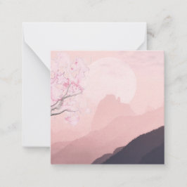 Lila Rosa Berge und Sonnenhorizont Mitteilungskarte