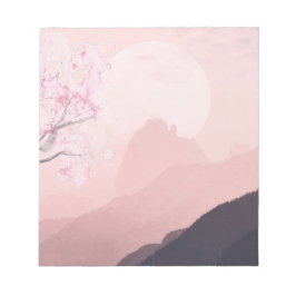 Lila Rosa Berge und Sonnenhorizont Notizblock