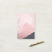 Lila Rosa Berge und Sonnenhorizont Post-it Klebezettel (Auf Schreibtisch)