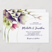 Lila Rosa Bläserbibel Verse Christliche Hochzeit Einladung (Vorne/Hinten)