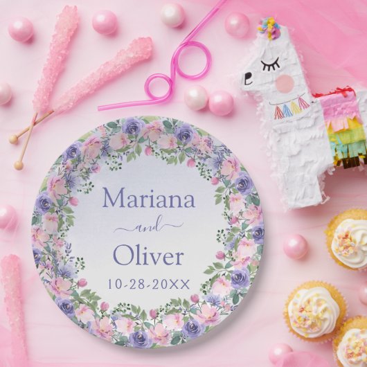 Lila Rosa-Bläserei Pappteller (Party)