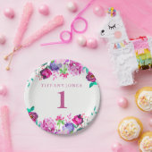 Lila Rosa BläserGirl 1. Geburtstag Party Platine Pappteller (Party)