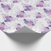 Lila Rosa Bläserner Elegant Feminine Blume Geschenkpapier (Ecke)