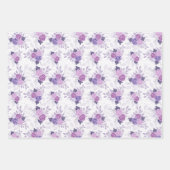 Lila Rosa Bläserner Elegant Feminine Blume Geschenkpapier Set (Vorderseite 2)