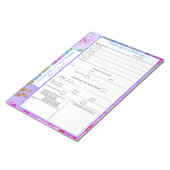 Lila, rosa, blau, floral 5 plus 1 Mahlzeit Tracker Notizblock (angewinkelt)