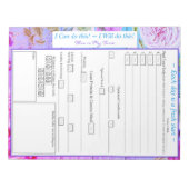 Lila, rosa, blau, floral 5 plus 1 Mahlzeit Tracker Notizblock (Vorderseite)