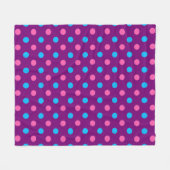 Lila Rosa Blau Punkte Muster Fleecedecke (Vorderseite (Horizontal))
