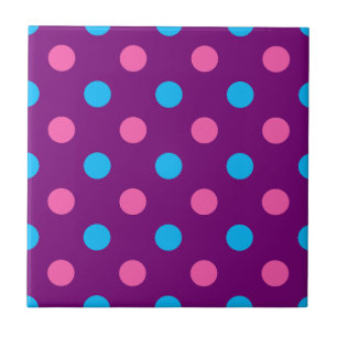 Lila Rosa Blau Punkte Muster Fliese