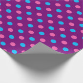 Lila Rosa Blau Punkte Muster Geschenkpapier (Ecke)