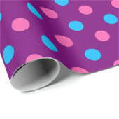Lila Rosa Blau Punkte Muster Geschenkpapier (Rolleneckpunkt)
