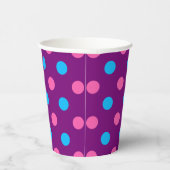 Lila Rosa Blau Punkte Muster Pappbecher (Rechts)