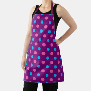 Lila Rosa Blau Punkte Muster Schürze